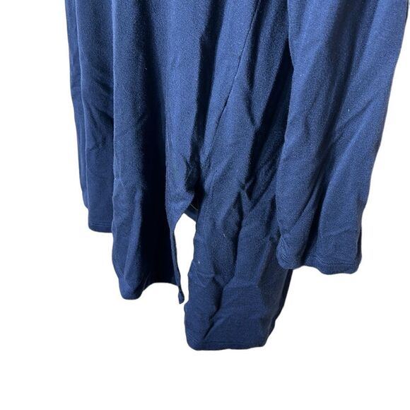 Eileen fisher blue cowl neck long sleeve tunic style split hem top tencel - Picture 2 of 4